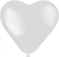 Folat ballonnen hart 25 cm latex matwit 8 stuks