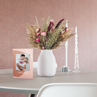 YourSurprise Droogbloemen boeket roze met gepersonaliseerde kaart