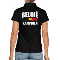 Bellatio Belgie kampioen zwart poloshirt Belgie supporter EK/ WK voor dames