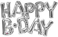 Anagram ballon Happy B-Day SuperShape 76 cm folie zilver