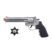 Funny Fashion Verkleed speelgoed revolver/pistool met Sheriff ster kunststof -