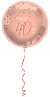 Folat folieballon Elegant Lush Happy 40th 45 cm roze