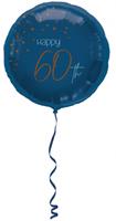 Folat folieballon Elegant True Happy 60th 45 cm blauw