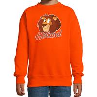 Bellatio Holland met cartoon leeuw oranje sweater / trui Holland/Nederland supporter EK/ WK fan voor kinderen