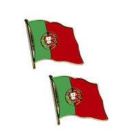 2x stuks pin broche speldje van Vlag Portugal 2 cm -