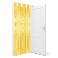 Funny Fashion 3x stuks folie deurgordijn goud metallic 200 x 100 cm -