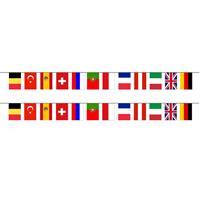 Bellatio 2x stuks europese landen vlaggetjes slinger/vlaggenlijn van 5 meter -
