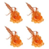 4x stuks oranje artikelen deco bloem met speld/elastiek -