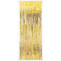 Amscan 3x stuks folie deurgordijn goud metallic 243 x 91 cm -