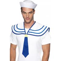 2x stuks matrozen zeeman carnaval verkleed kraag volwassenen -