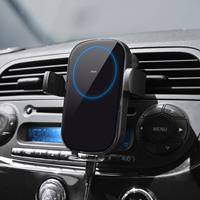 MikaMax Telefoonhouder Auto - Draadloze Oplader Met Sensor - 15W - Snellader - Met Zuignap en Knijper - Automatisch Open en Dicht - Smartphone Houder Auto