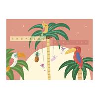 Xenos Wenskaart exotic - tropical birthday
