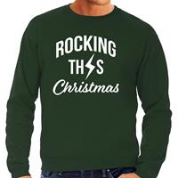 Bellatio Rocking this Christmas foute Kerstsweater / Kersttrui groen voor heren