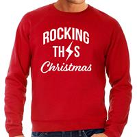 Bellatio Rocking this Christmas foute Kerstsweater / Kersttrui rood voor heren
