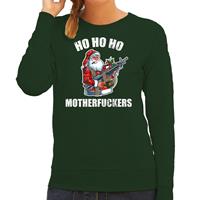 Bellatio Hohoho motherfuckers foute Kerstsweater / Kersttrui groen voor dames