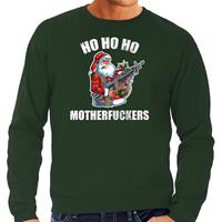 Bellatio Hohoho motherfuckers foute Kerstsweater / Kersttrui groen voor heren