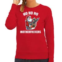 Bellatio Hohoho motherfuckers foute Kerstsweater / Kersttrui rood voor dames