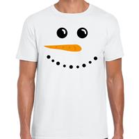 Bellatio Sneeuwpop fout Kerstshirt / t-shirt wit voor heren