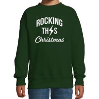 Bellatio Rocking this Christmas foute Kerstsweater / Kersttrui groen voor kinderen