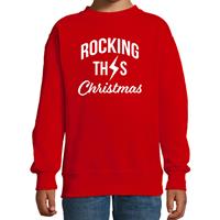 Bellatio Rocking this Christmas foute Kerstsweater / Kersttrui rood voor kinderen