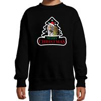 Bellatio Dieren kersttrui tijger zwart kinderen - Foute tijgers kerstsweater 3-4 jaar (98/104) -