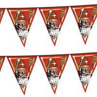 Funny Fashion 4x stuks vlaggenlijn versiering Sinterklaas 5 meter -
