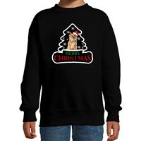 Bellatio Dieren kersttrui chihuahua zwart kinderen - Foute honden kerstsweater (110/116) -