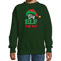 Bellatio Big elf Kerstsweater / Kersttrui groen voor kinderen