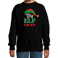 Bellatio Big elf Kerstsweater / Kersttrui zwart voor kinderen