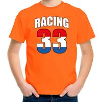 Bellatio Racing 33 supporter / race fan t-shirt oranje voor kinderen