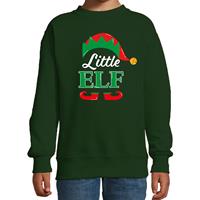 Bellatio Little elf Kerstsweater / Kersttrui groen voor kinderen