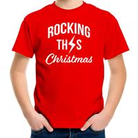 Bellatio Rocking this Christmas Kerst t-shirt rood voor kinderen
