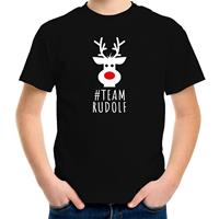 Bellatio Team Rudolf Kerst t-shirt zwart voor kinderen