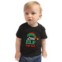 Bellatio Little elf Kerst t-shirt zwart voor peuters