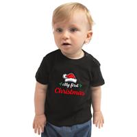 Bellatio My first Christmas Kerst t-shirt zwart voor babys 80 (7-12 maanden) -