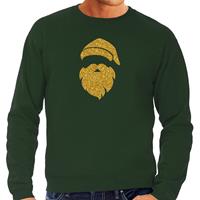 Bellatio Kerstman hoofd Kerst sweater / trui groen voor heren