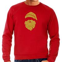 Bellatio Kerstman hoofd Kerst sweater / trui rood voor heren