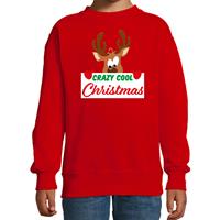 Bellatio Crazy cool Christmas Kerstsweater / Kersttrui rood voor kinderen