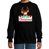 Bellatio Crazy cool Christmas Kerstsweater / Kersttrui zwart voor kinderen