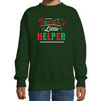 Bellatio Santas little helper / Het hulpje van de Kerstman Kerstsweater / Kersttrui groen voor kinderen