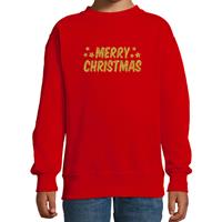 Bellatio Merry Christmas Kerst sweater / trui rood voor kinderen