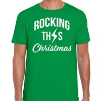 Bellatio Rocking this Christmas fout Kerstshirt / t-shirt groen voor heren