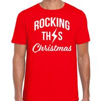 Bellatio Rocking this Christmas fout Kerstshirt / t-shirt rood voor heren