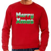 Bellatio Merry xmas foute Kerstsweater / Kersttrui rood voor heren