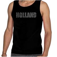 Bellatio Glitter Holland tanktop zwart rhinestone steentjes voor heren