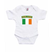 Bellatio Ireland romper met vlag Ierland wit voor babys -