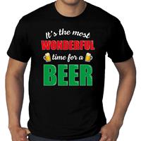 Bellatio Grote maten wonderful beer fout Kerst bier t-shirt zwart voor heren