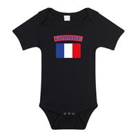 Bellatio France romper met vlag Frankrijk zwart voor babys -