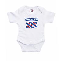 Bellatio Fryslan romper met vlag Friesland wit voor babys -