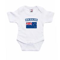Bellatio New-Zealand romper met vlag Nieuw-Zeeland wit voor babys -